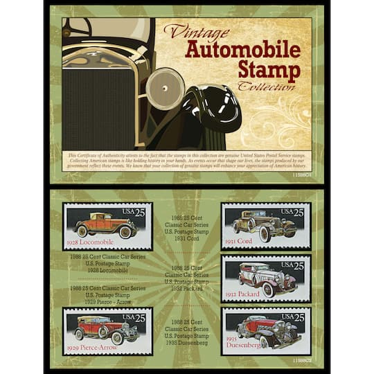 Vintage Automobile Stamp Collection